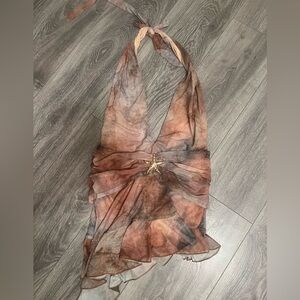 Starfish Embellished Halter Dress